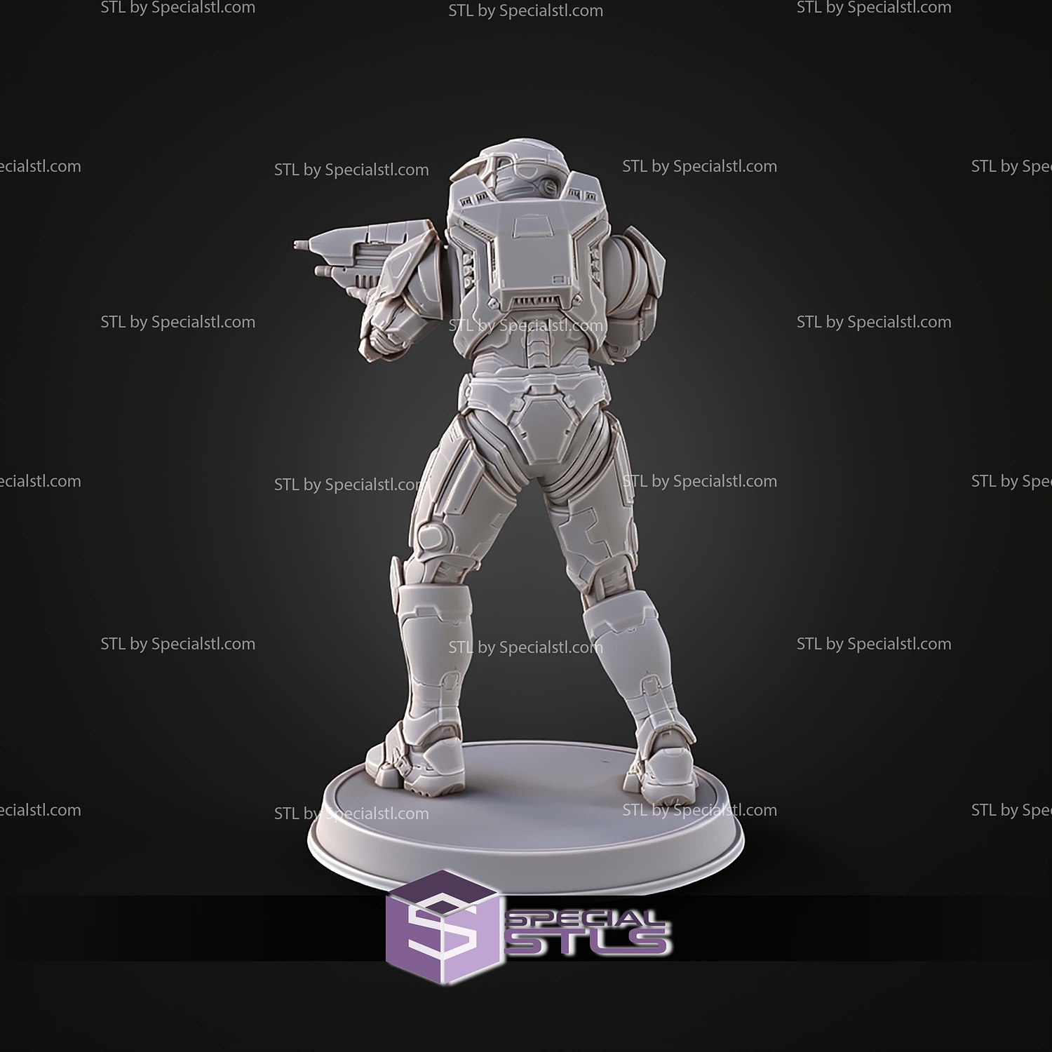 Campaign Evolved Master Chief Pose 3 STL Files 3D Model — view 2