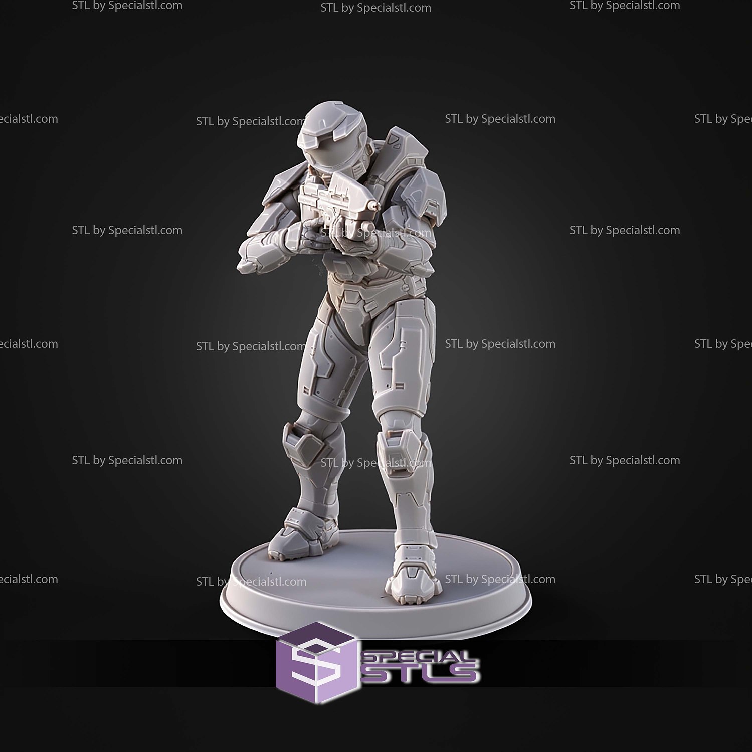 Campaign Evolved Master Chief Pose 3 STL Files 3D Model — view 3