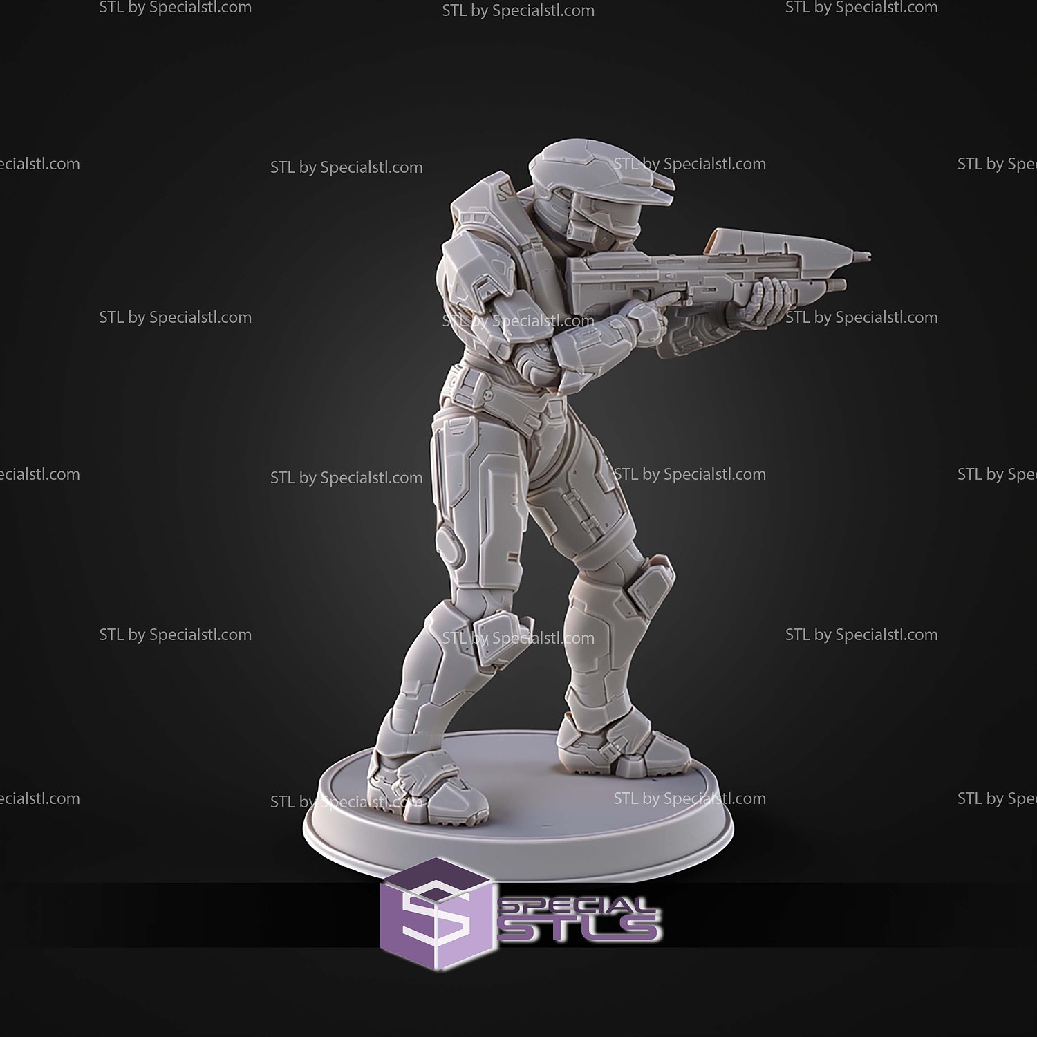 Campaign Evolved Master Chief Pose 3 STL Files 3D Model — view 4
