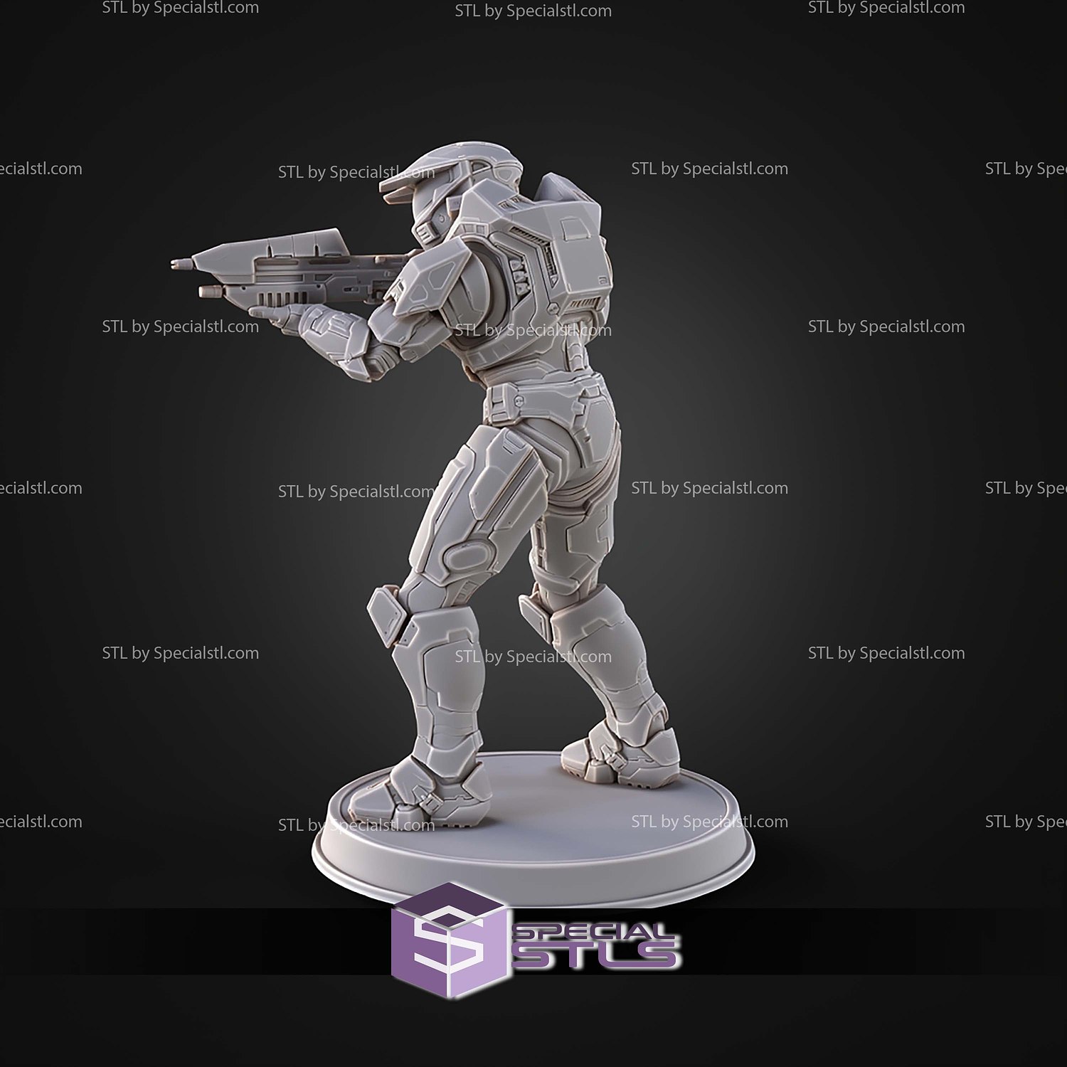 Campaign Evolved Master Chief Pose 3 STL Files 3D Model — view 7