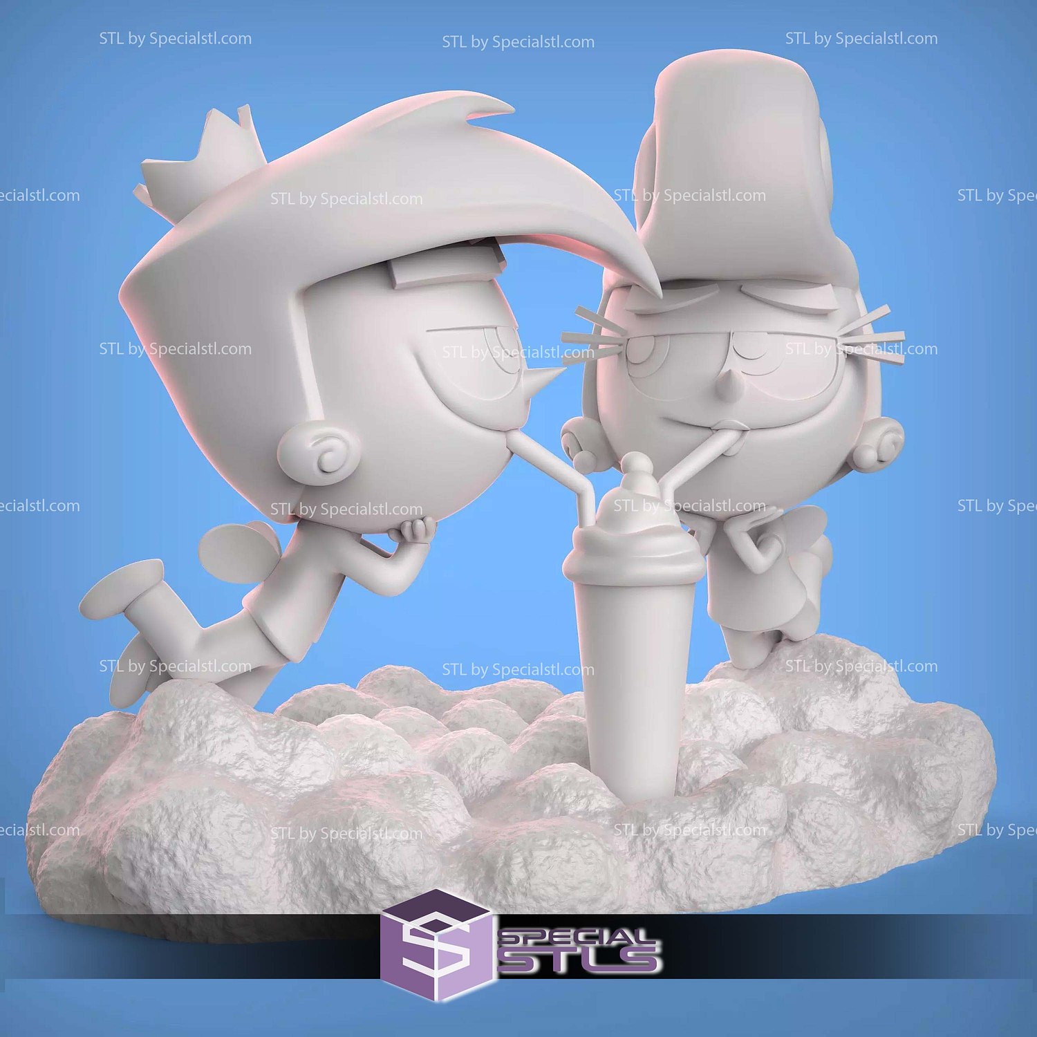 Cosmo and Wanda Cosma STL Files 3D Model — view 2