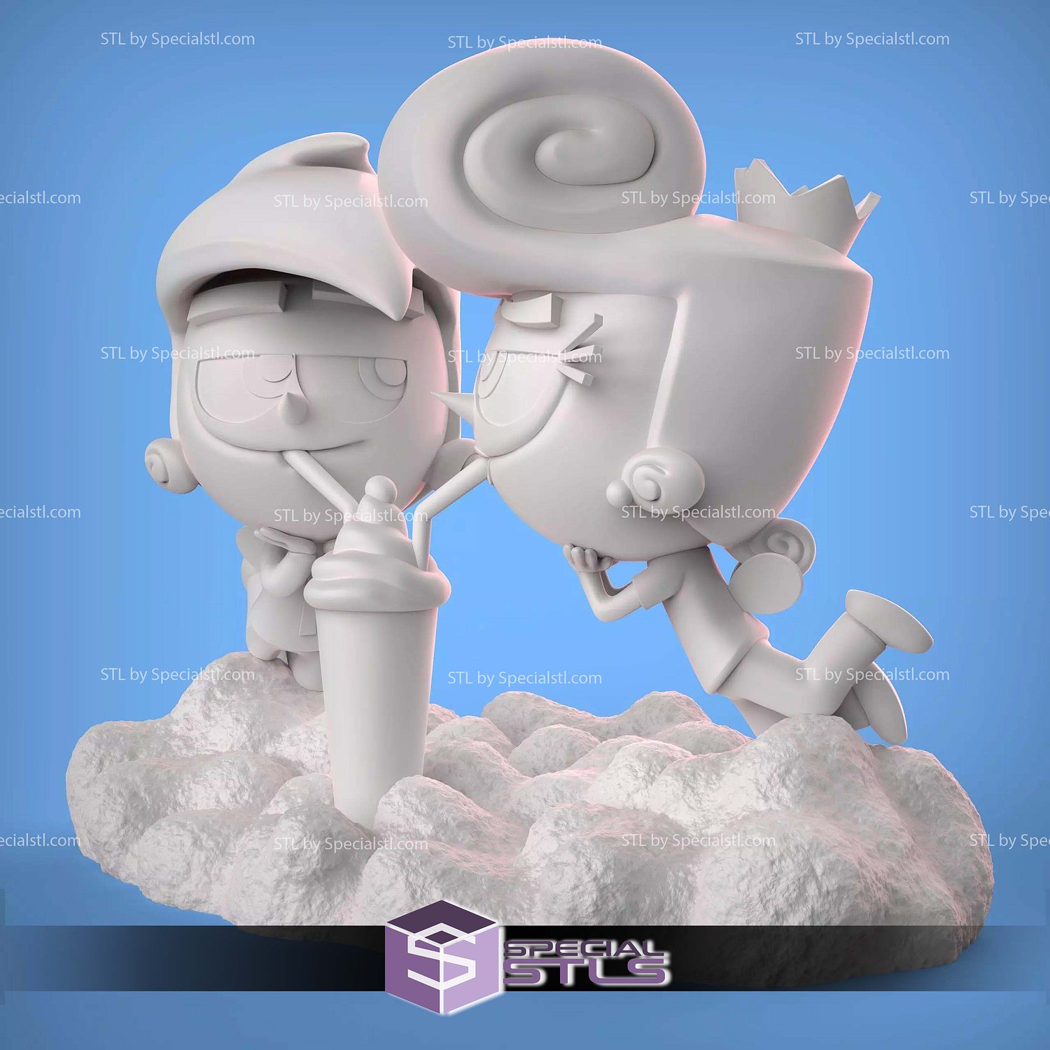 Cosmo and Wanda Cosma STL Files 3D Model — view 6