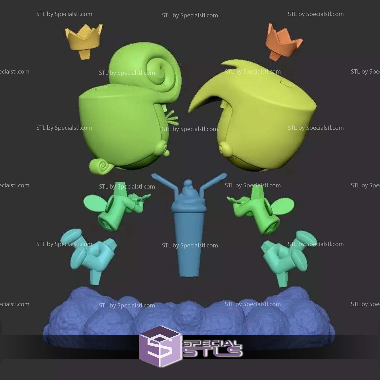 Cosmo and Wanda Cosma STL Files 3D Model — view 8