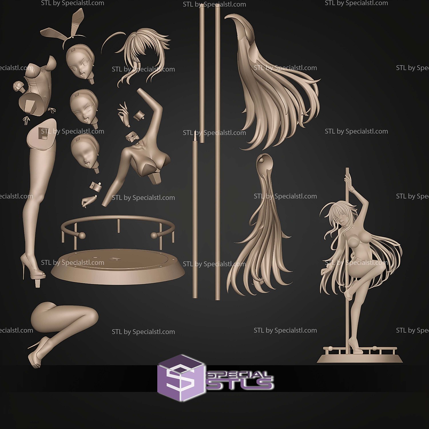 Rabbit Rias Gremory Highschool DxD STL Files 3D Model — view 5