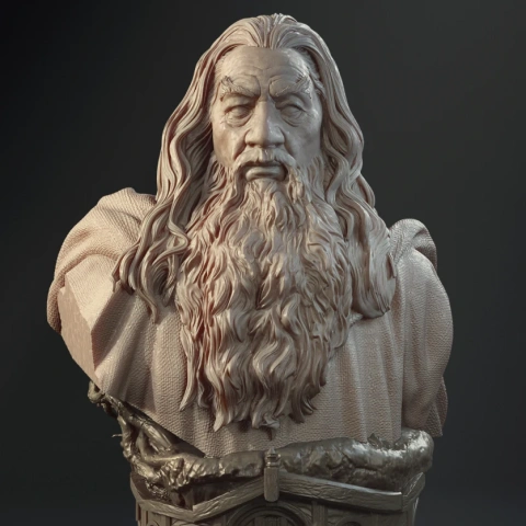 Gandalf Bust 3D Printer Files | Assembly STL Model