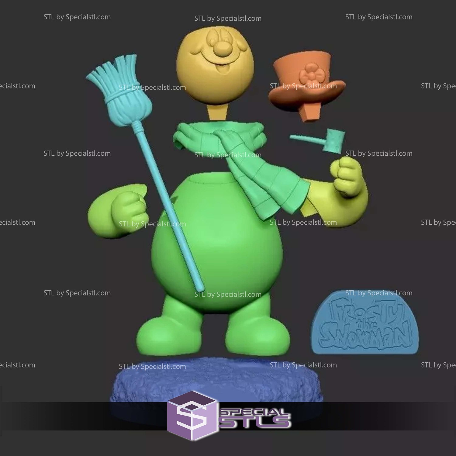 Frosty the Snowman STL Files 3D Model — view 3
