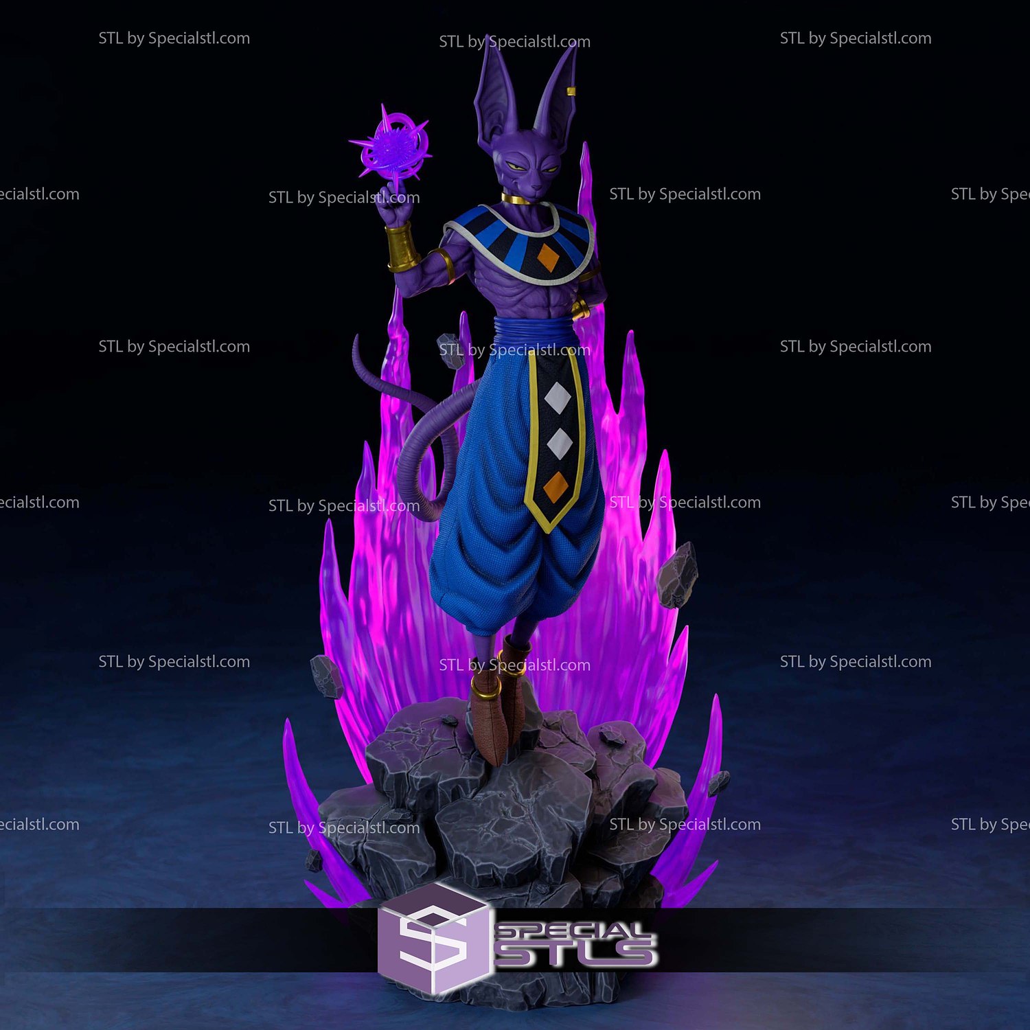 Beerus God of Destruction 3D Printer Files STL Model — view 4