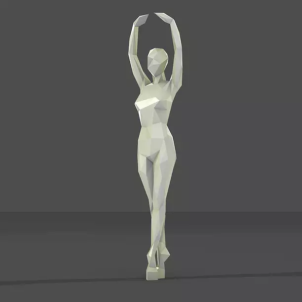Dancing figure low poly 3D 3DS Model