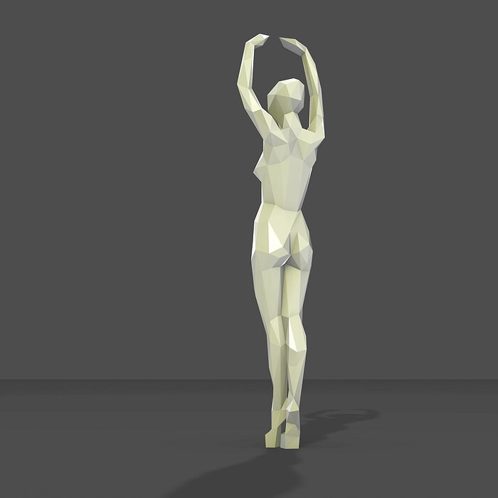 Dancing figure low poly 3D 3DS Model — view 2
