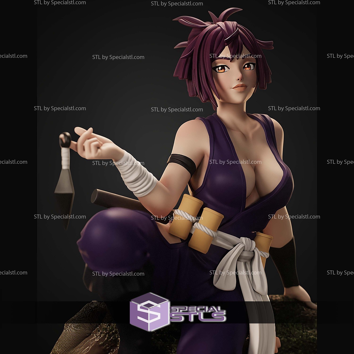 Yuzuriha Jigokuraku on Tree STL Files 3D Model — view 4
