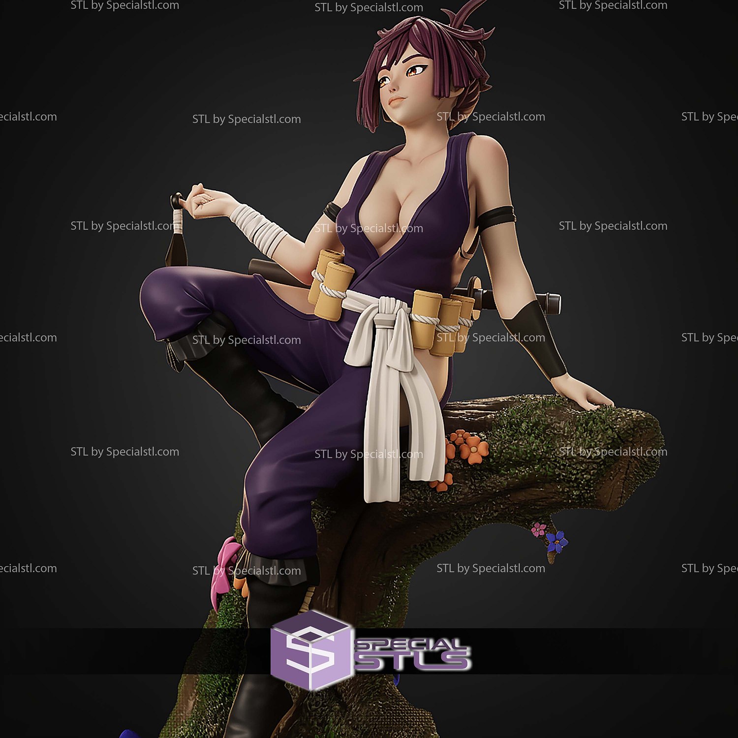 Yuzuriha Jigokuraku on Tree STL Files 3D Model — view 5