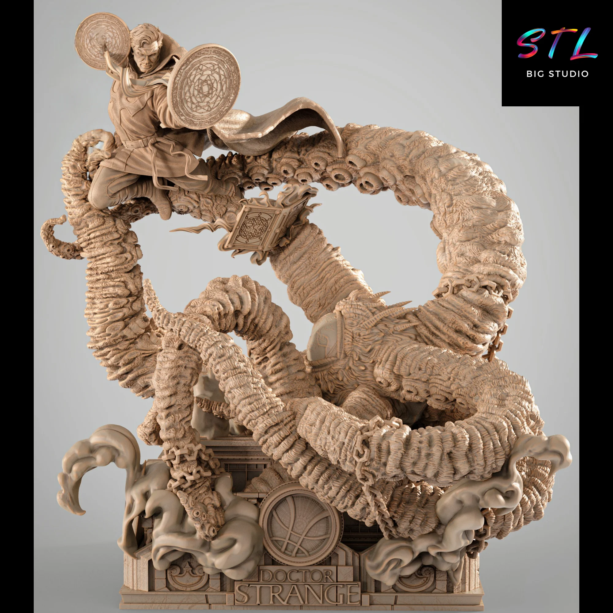 Doctor Strange vs Shuma-Gorath STL | Marvel | 3D Diorama to Print Model
