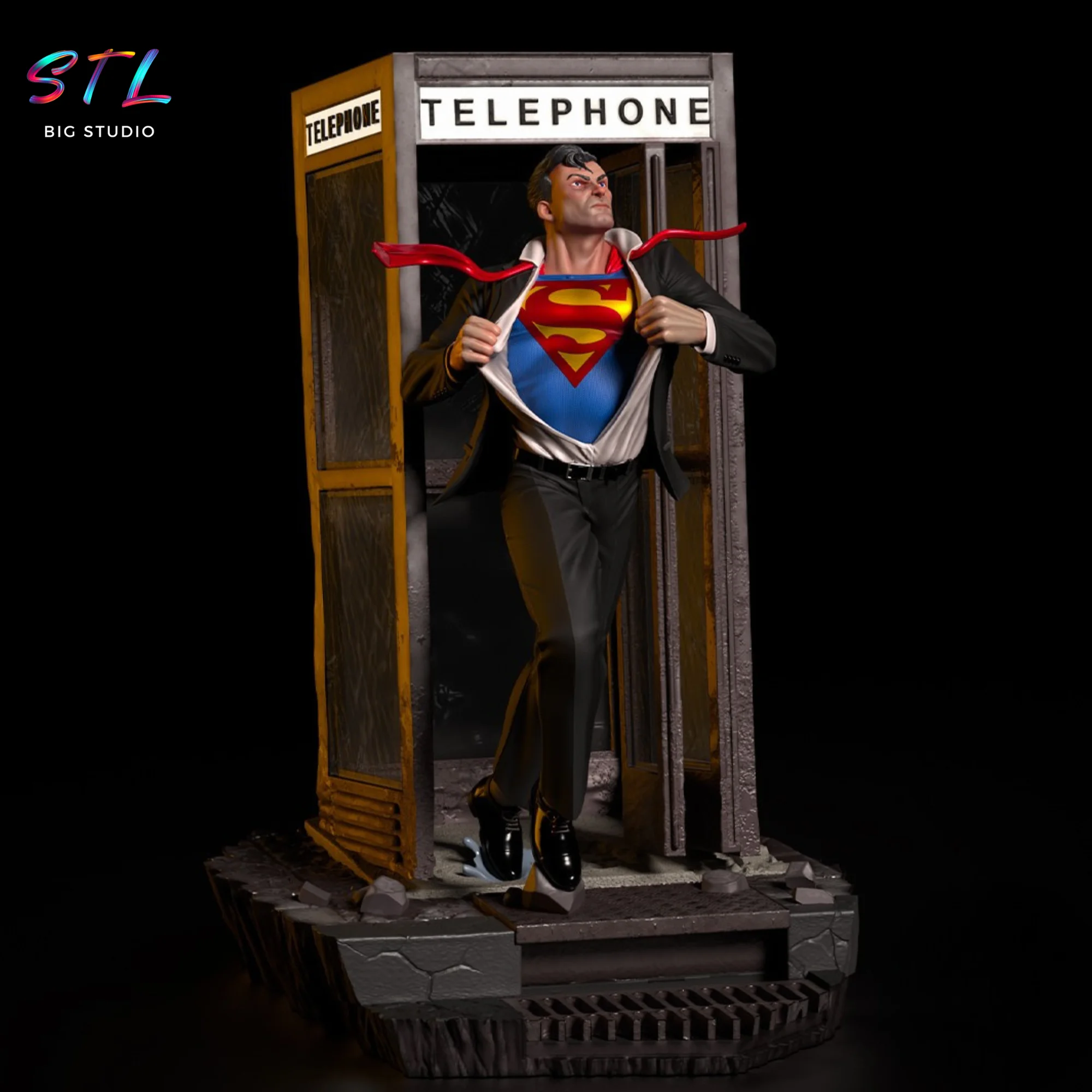 Superman STL | 3D Printable Figure | Iconic Phone Booth Transformation Model