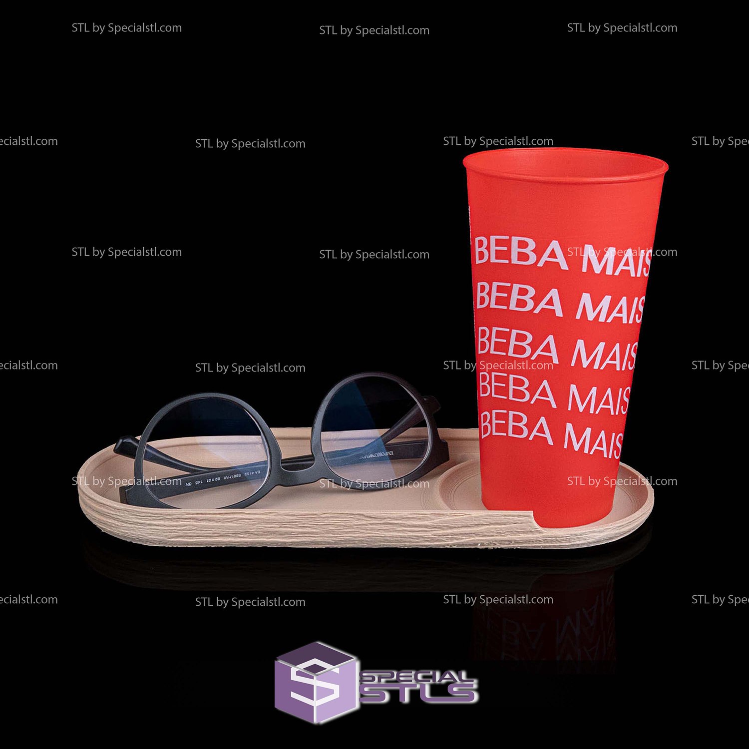 Super Basic STL Natural Timber Desk Kit 3D Model — view 3