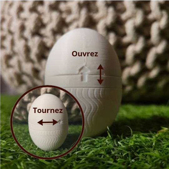 Modular Surprise Egg with Locking System 3D STL Model — view 2