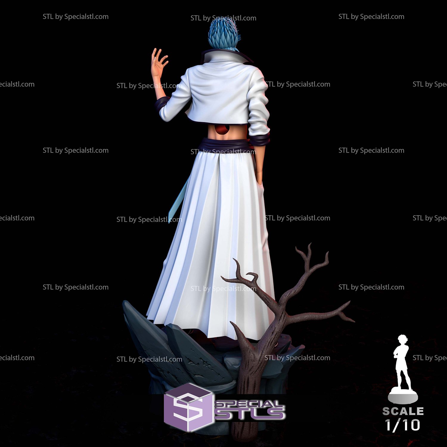 Grimmjow Jaegerjaquez Standalone 3D Printer Files STL Model — view 4