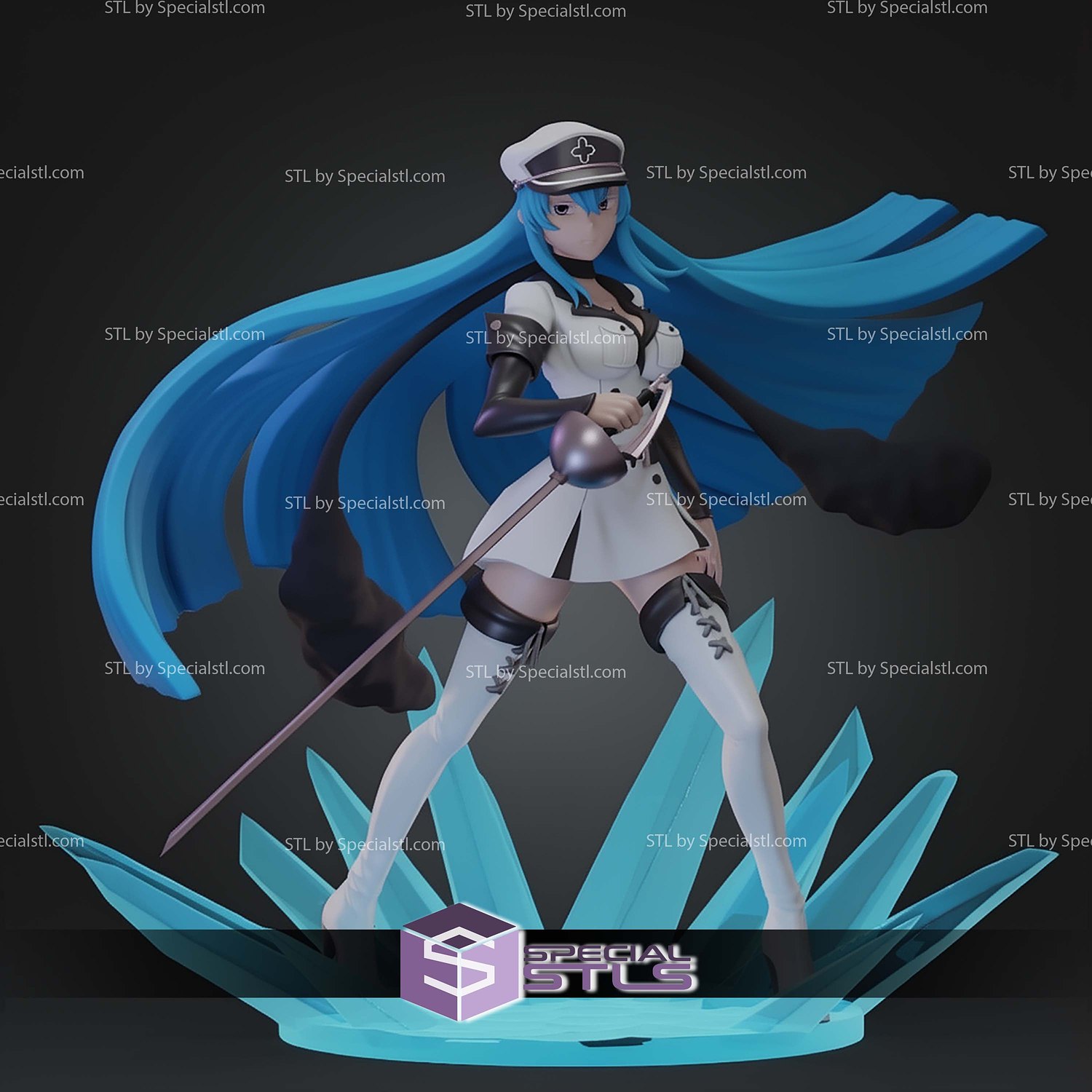 Esdeath 191mm STL Files 3D Model — view 3