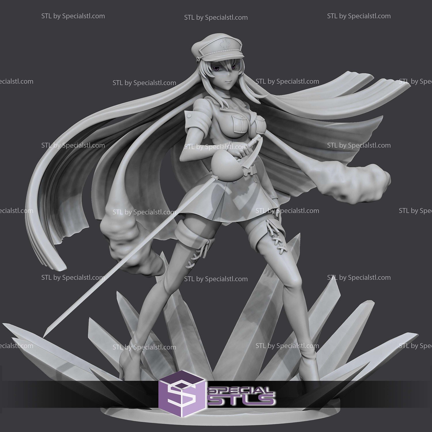 Esdeath 191mm STL Files 3D Model — view 4