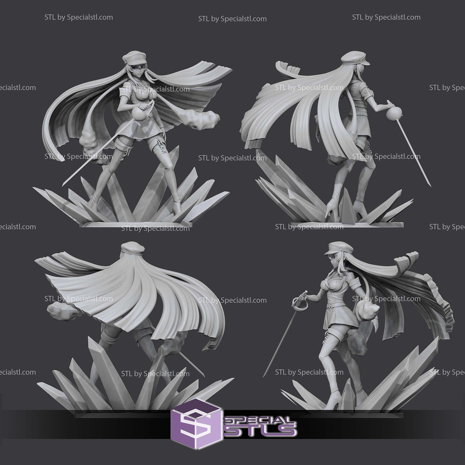Esdeath 191mm STL Files 3D Model — view 5