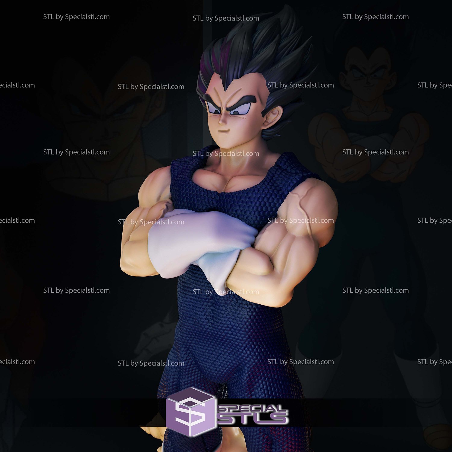 Vegeta Flying STL Files 3D Model — view 2