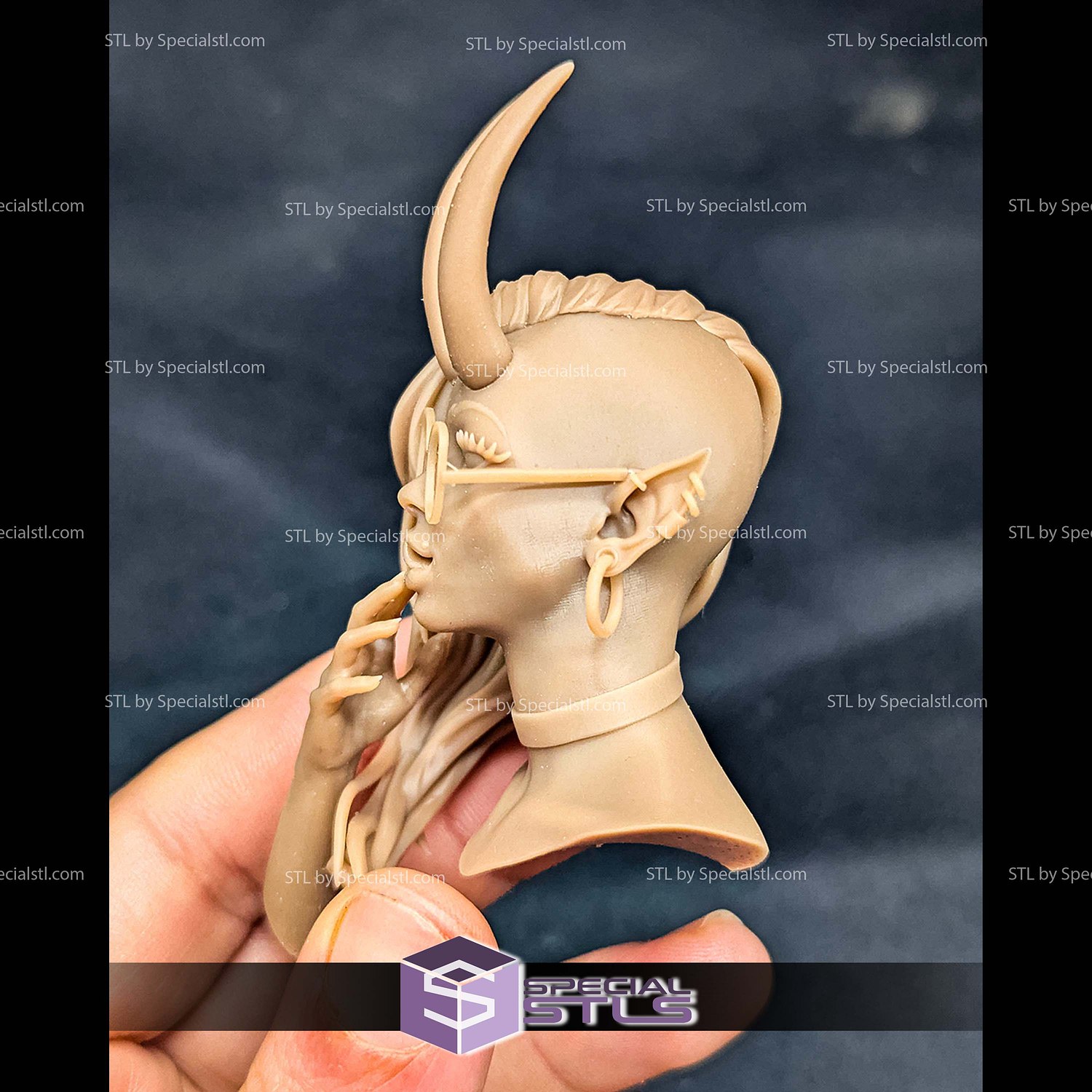 Roxy the Slick Demoness Bust STL Files 3D Model — view 2