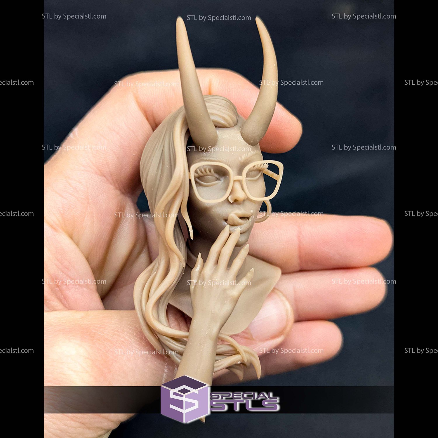 Roxy the Slick Demoness Bust STL Files 3D Model — view 4