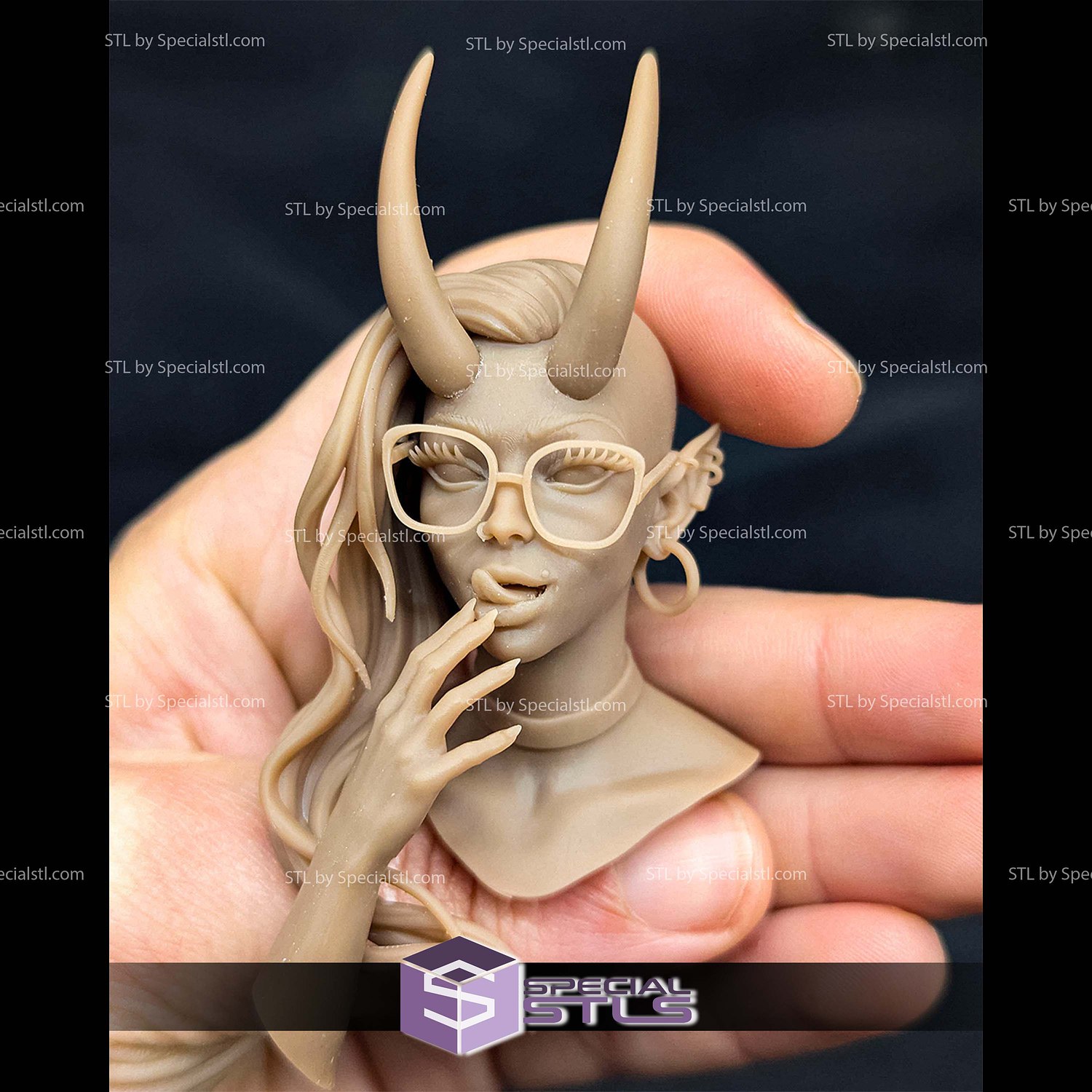 Roxy the Slick Demoness Bust STL Files 3D Model — view 5