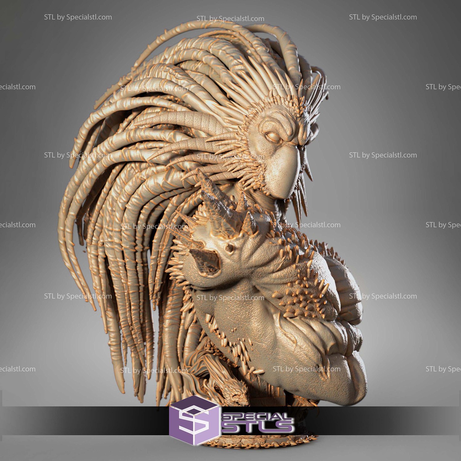 Blackheart Portrait Bust Sculptures 3D Printing STL Model — view 3