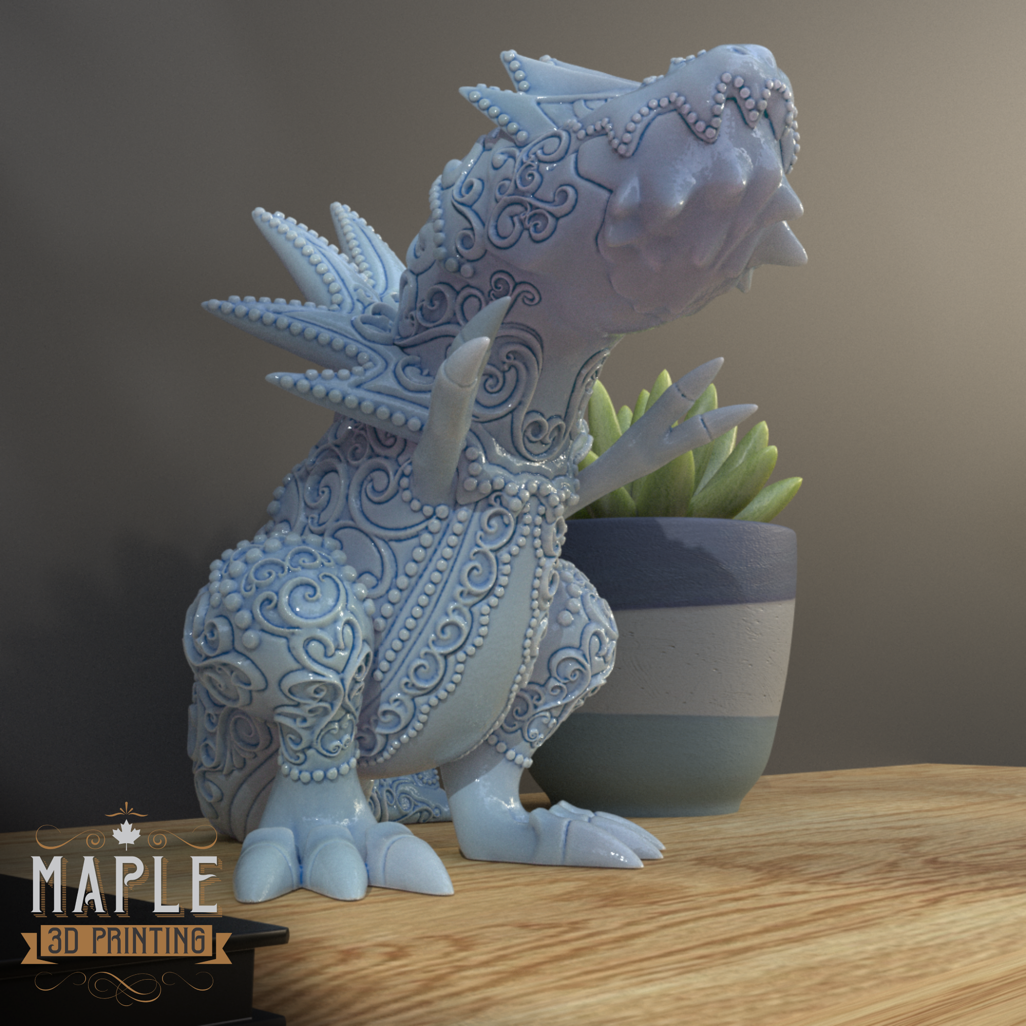 697. Tyrantrum - Basic & Ornamental - Pokemon 3D STL Model — view 4