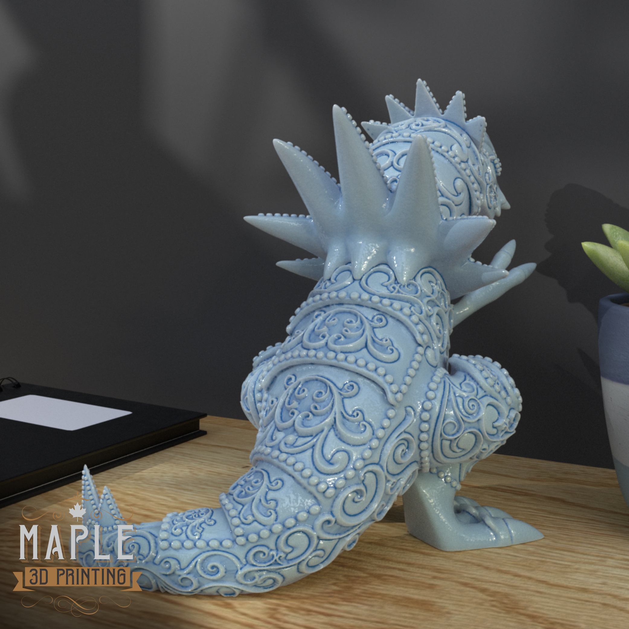697. Tyrantrum - Basic & Ornamental - Pokemon 3D STL Model — view 6