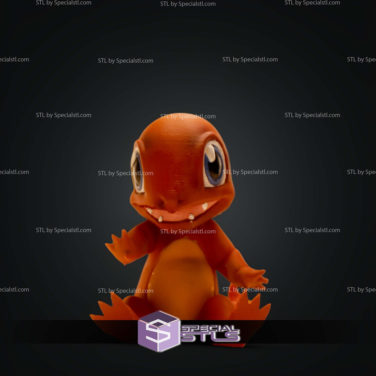 Super Basic STL Pokemon Charmander MultiColor 3D Model — view 3
