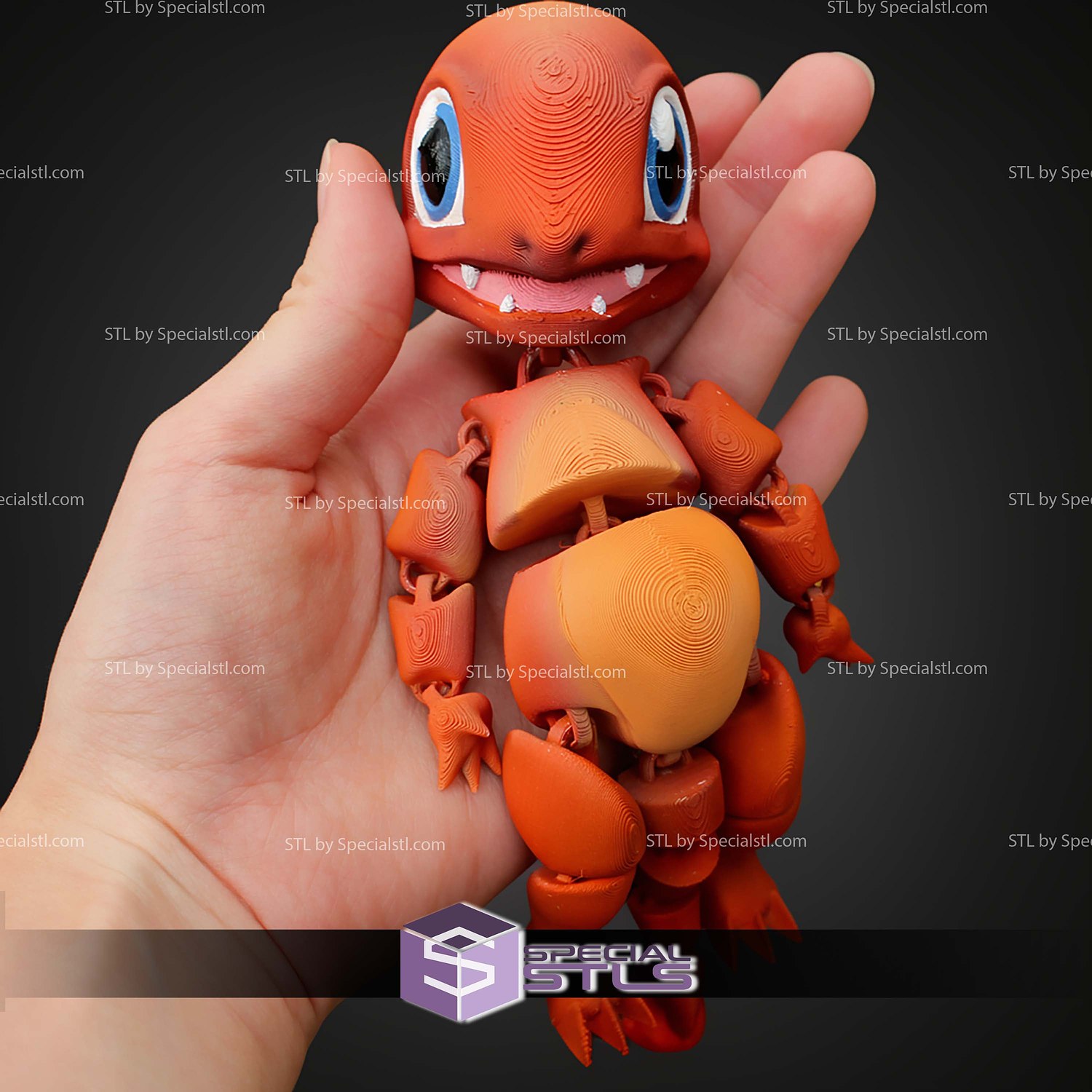 Super Basic STL Pokemon Charmander MultiColor 3D Model — view 4