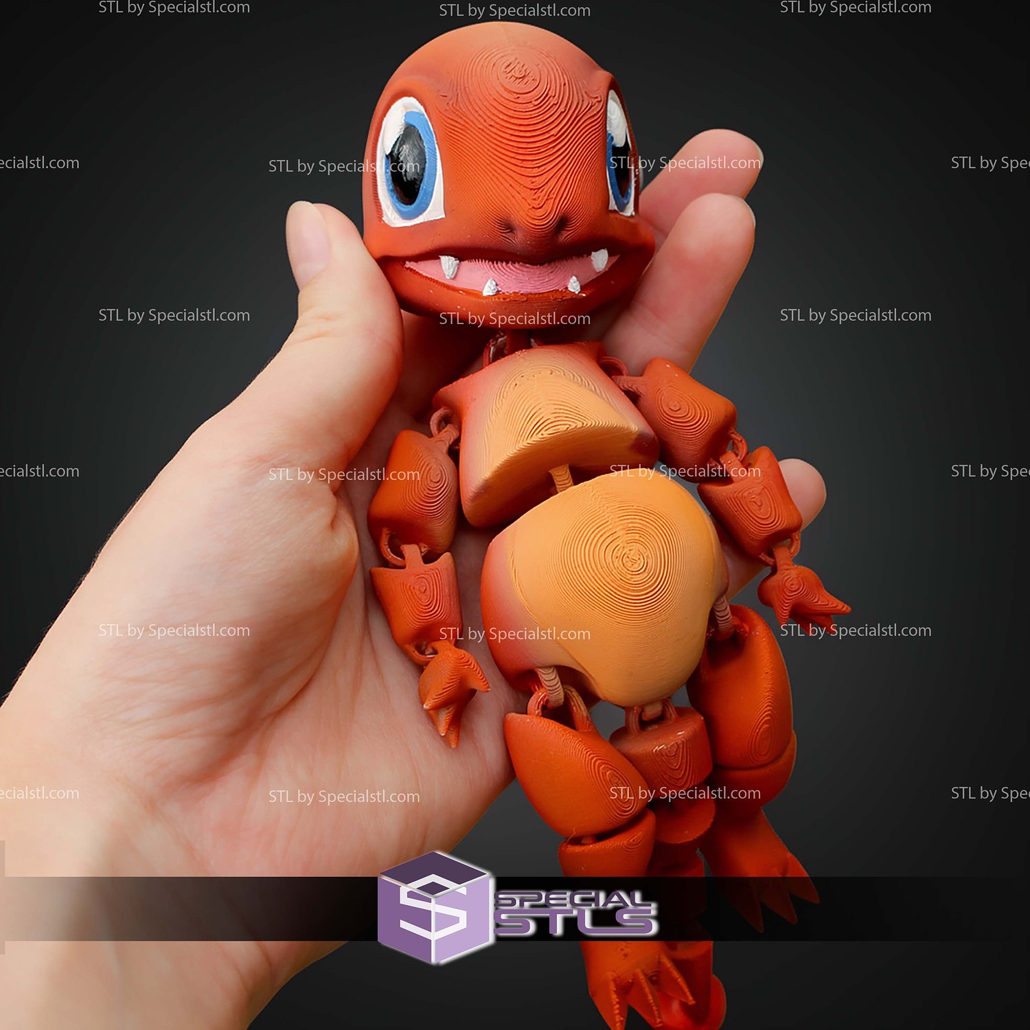Super Basic STL Pokemon Charmander MultiColor 3D Model — view 5
