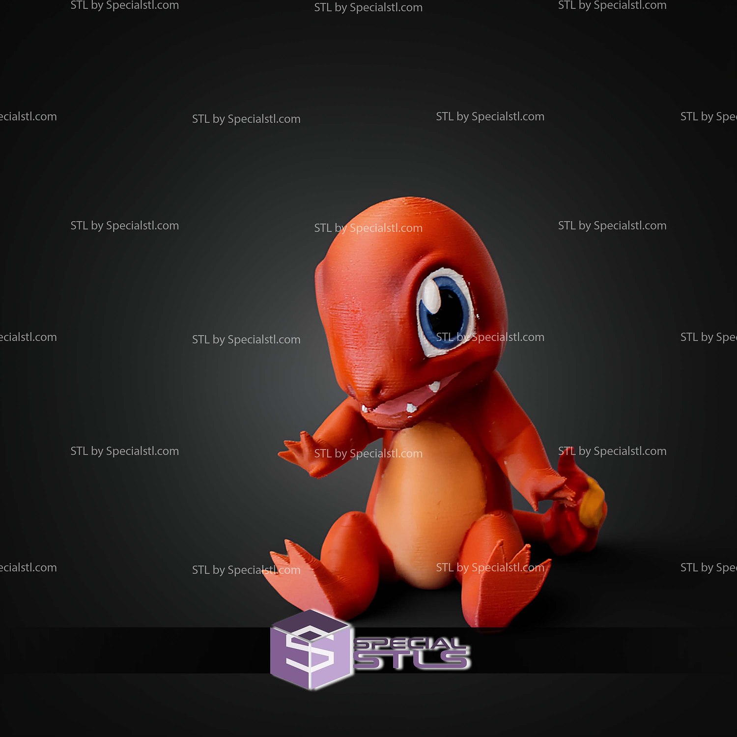 Super Basic STL Pokemon Charmander MultiColor 3D Model — view 6