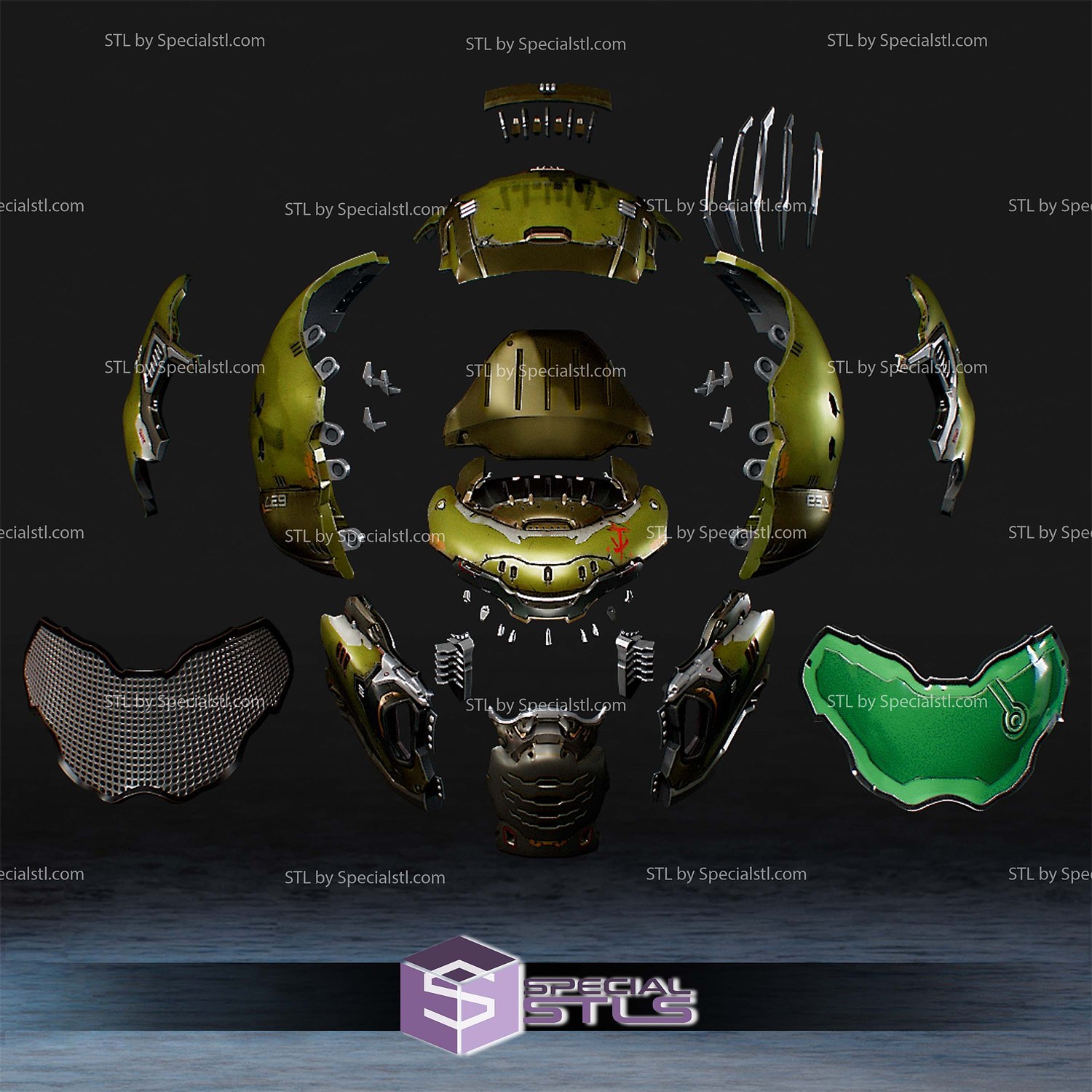 Cosplay STL Files Eternal Doom Guy Helmet 3D Model — view 5