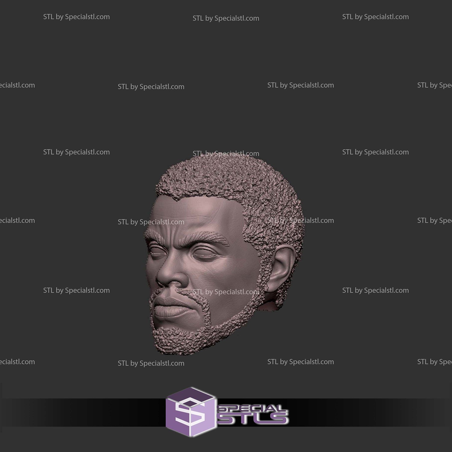 Custom Head STL - Black Panther TChalla 3D Model — view 2