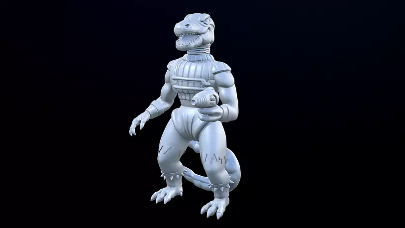 Dinosaucers dinosaur holding gun 3D STL Model