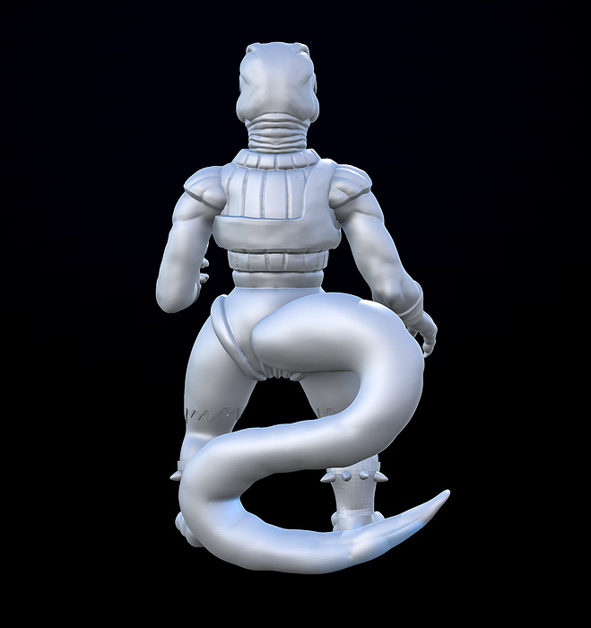Dinosaucers dinosaur holding gun 3D STL Model — view 4