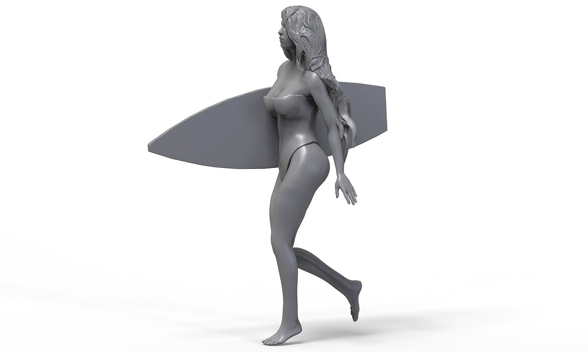 Beach Girl 3D STL Model — view 2