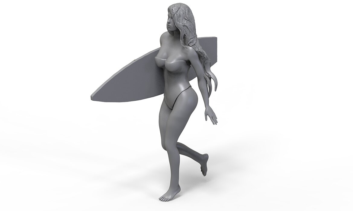 Beach Girl 3D STL Model — view 4