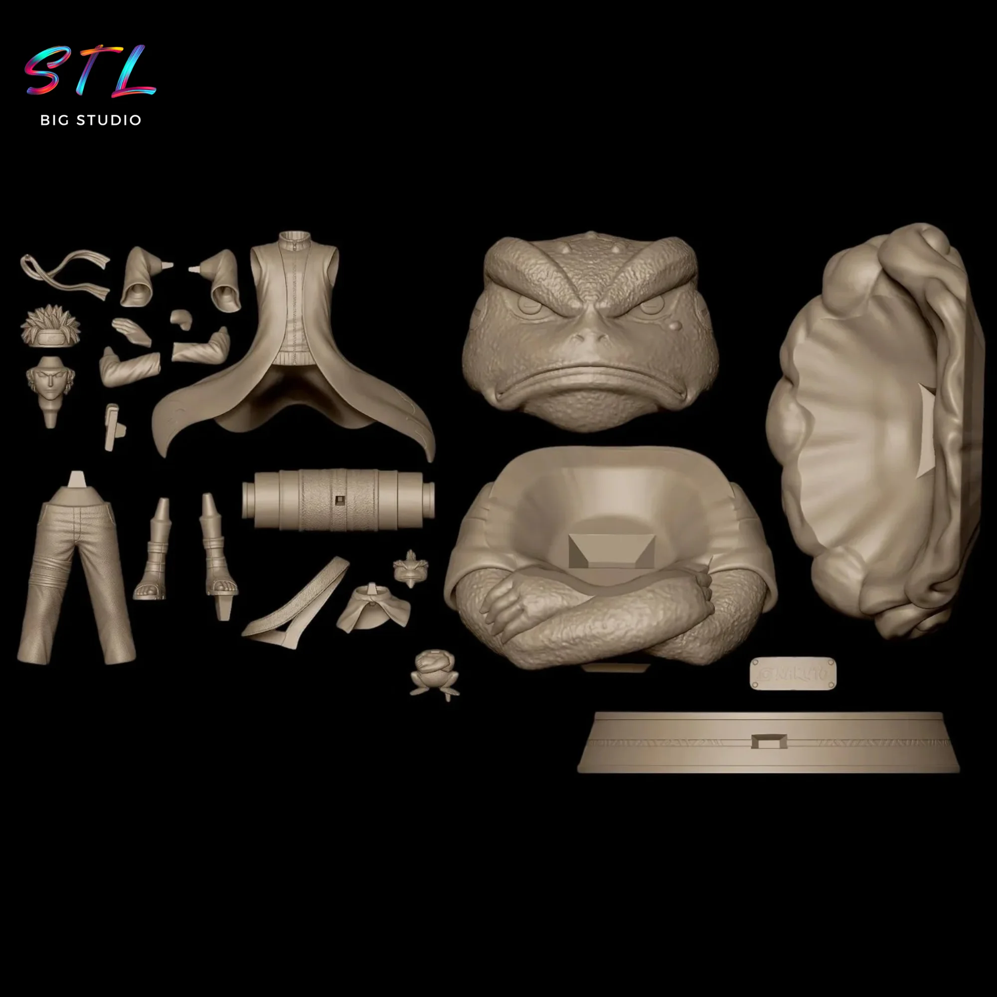 Naruto and Gamakichi STL | Naruto Shippuden | 3D Printable Figure Model — view 6