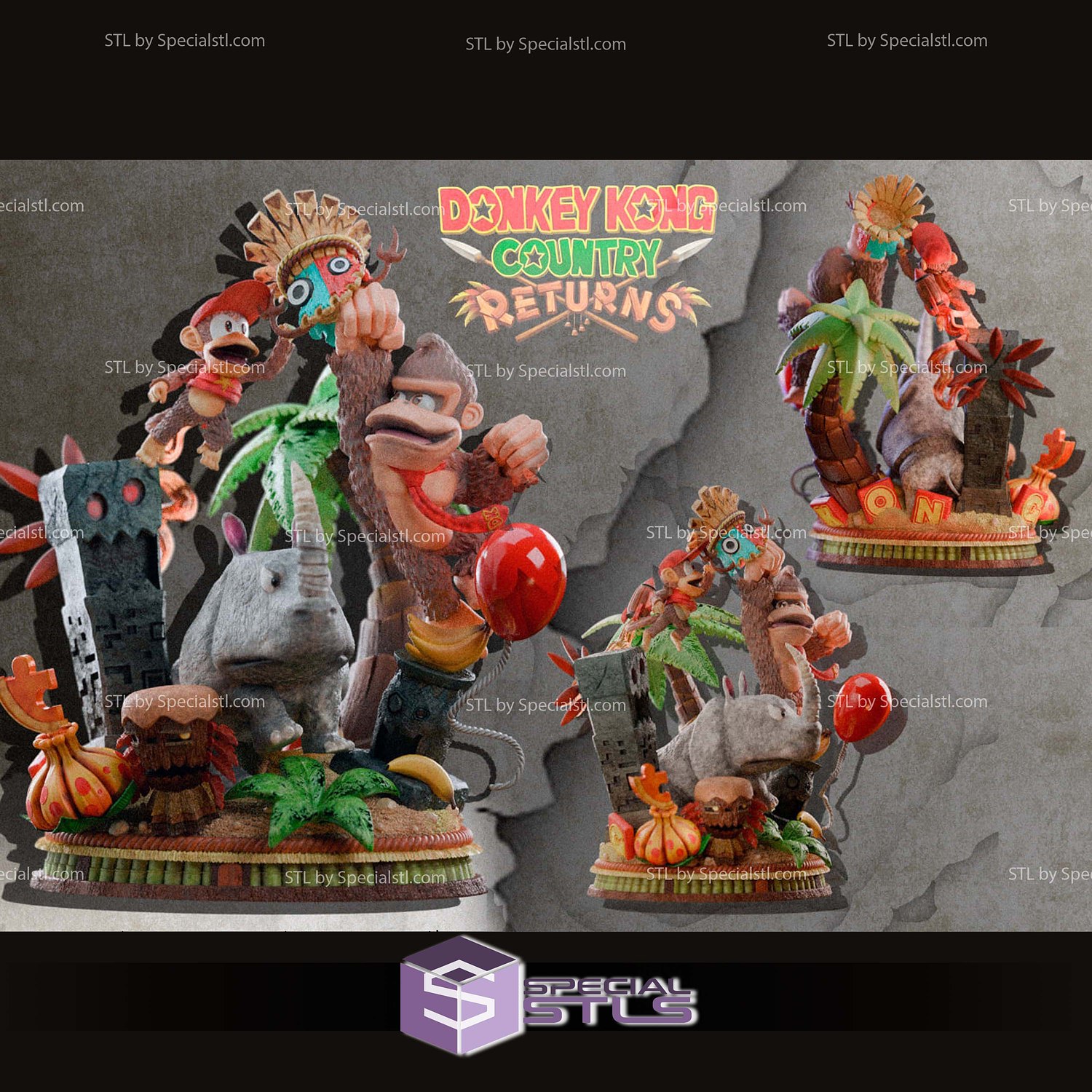 Donkey kong Country Returns 3D Printer Files STL Model — view 8