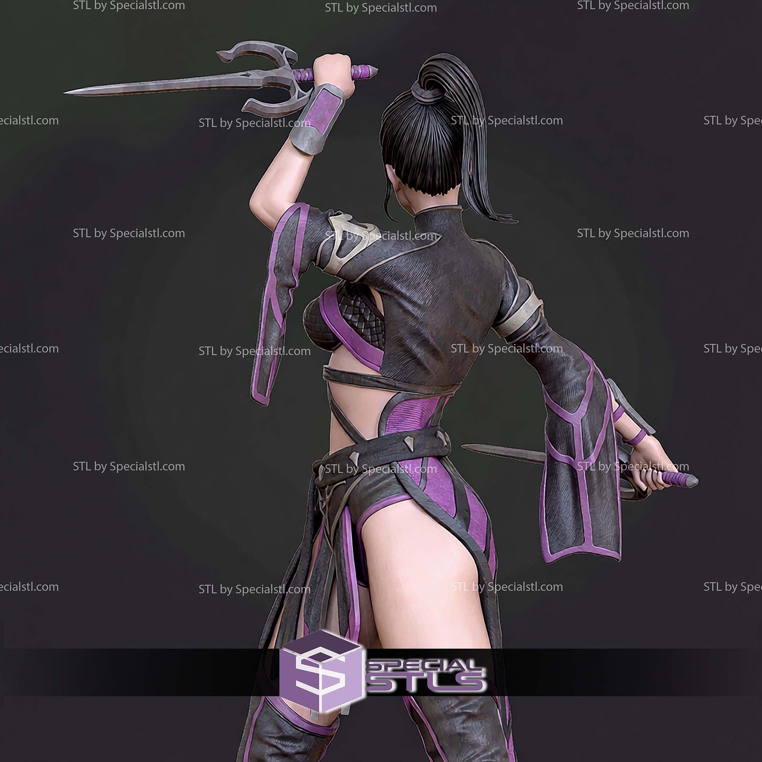 Mileena Mortal Kombat 180mm STL Files 3D Model — view 3