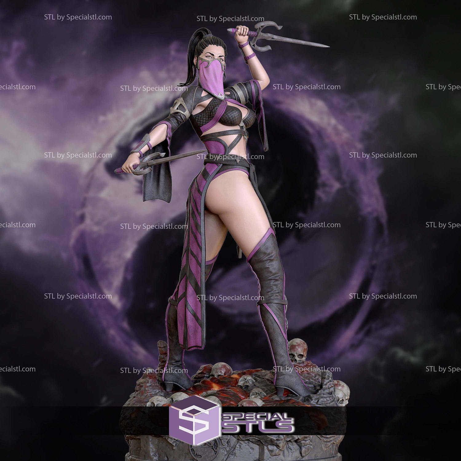 Mileena Mortal Kombat 180mm STL Files 3D Model — view 4