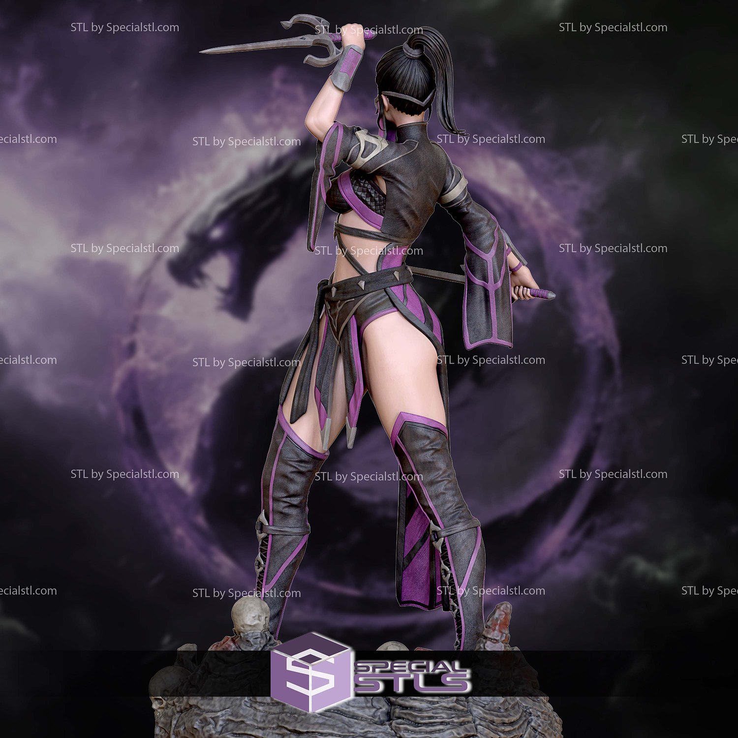 Mileena Mortal Kombat 180mm STL Files 3D Model — view 5