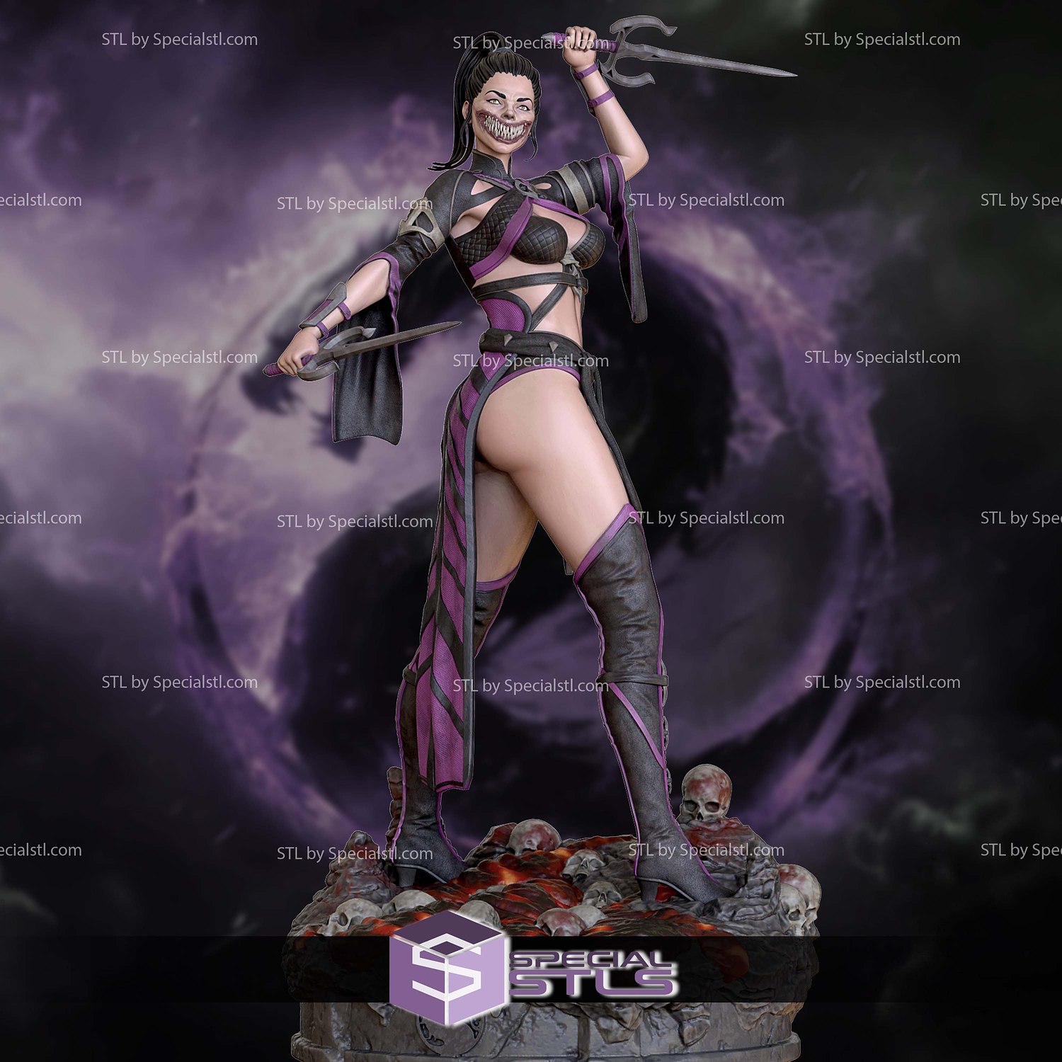 Mileena Mortal Kombat 180mm STL Files 3D Model — view 6