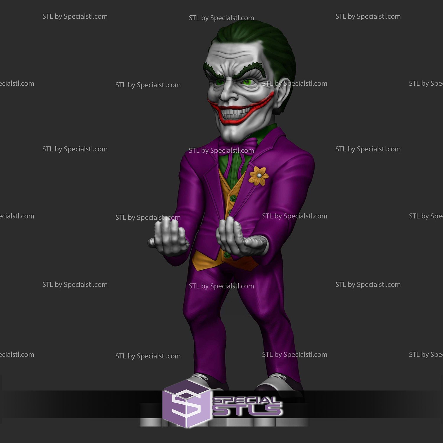 Joker Coringa Cellphone and Joystick Holder 3D Printer Files STL Model — view 2
