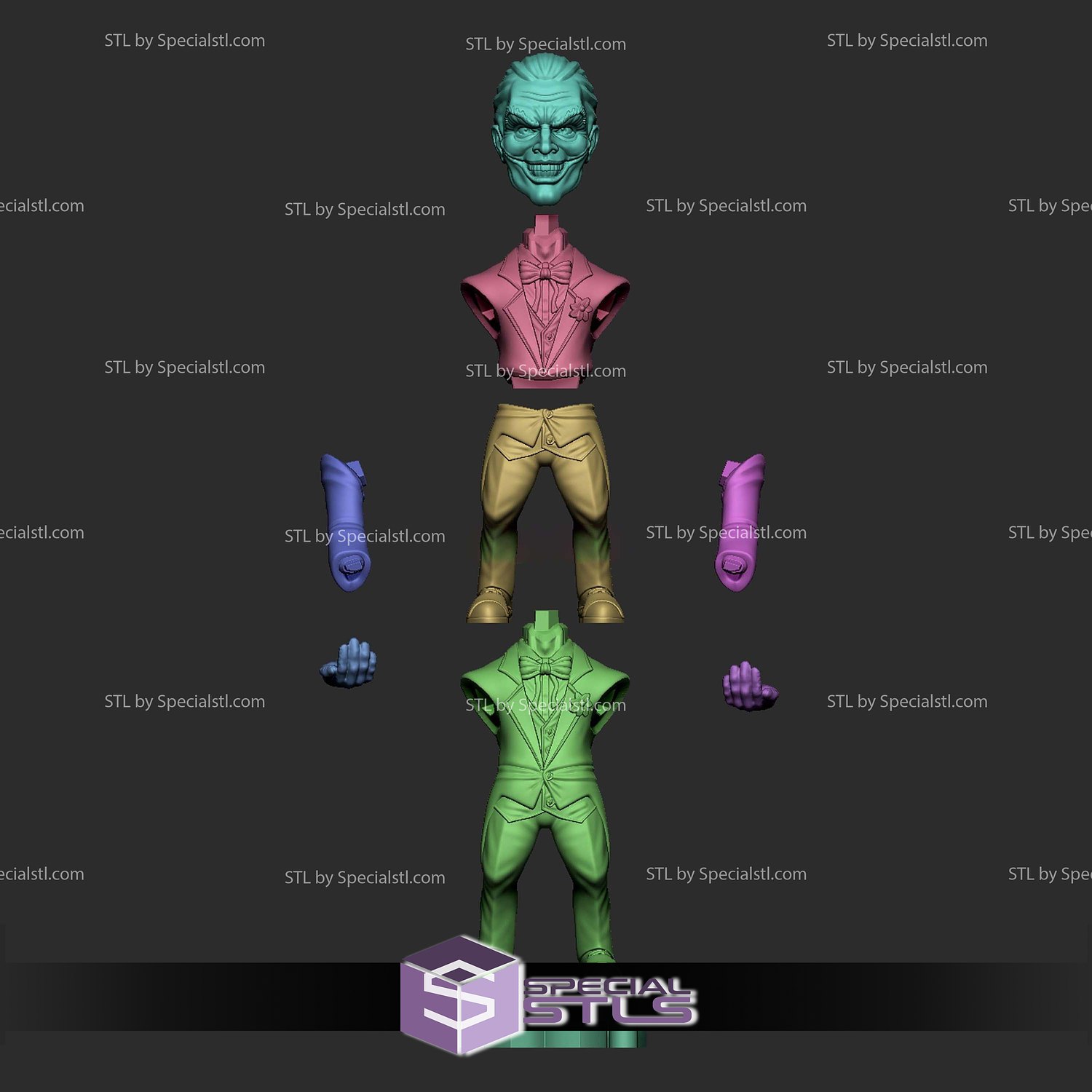 Joker Coringa Cellphone and Joystick Holder 3D Printer Files STL Model — view 3