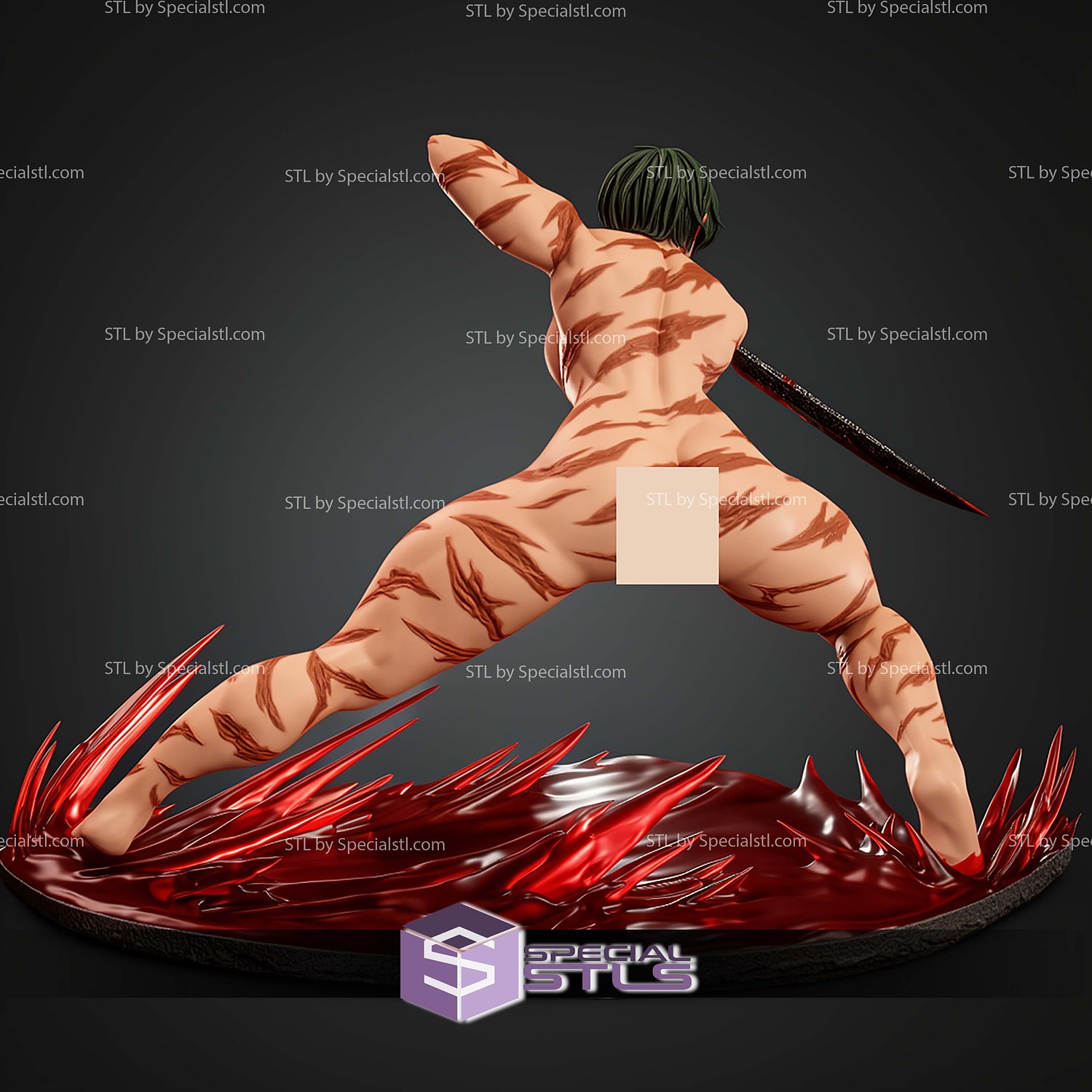 Maki Zenin Fighting Alternative STL Files 3D Model — view 3