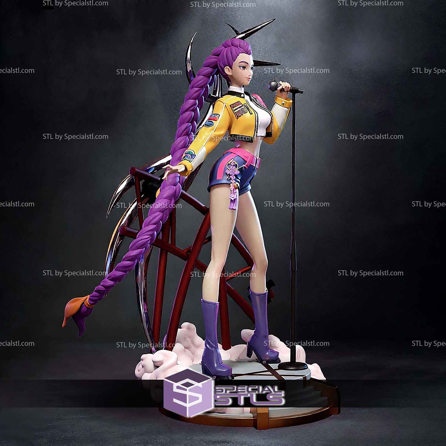 Rumi K-pop Demon Hunters Cloud Base STL Files 3D Model — view 4